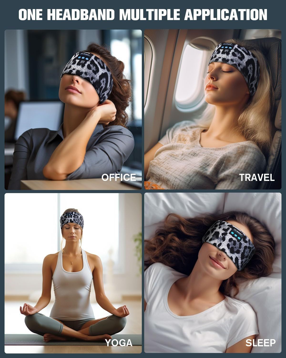 Sleep Headphones Bluetooth, Headband Headphones Earphones Wireless, Sleep Mask for Sleeping, Sports, Gifts, Workout, Jogging, Yoga,Insomnia, Air Travel, Meditation